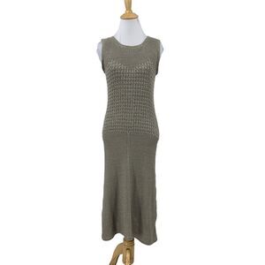 BCBGMaxazria Midi Dress Women XS Extra Small Acrylic Knit Intarsia Heart Lined
